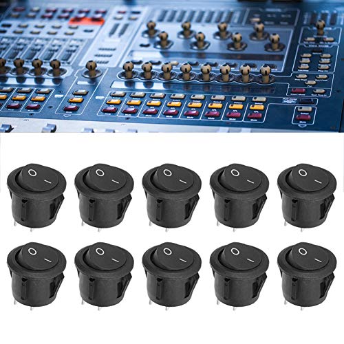 image for Felenny 10pcs Rocker Power Switch KCD1 Rocker Switches 2Pin Round Boat