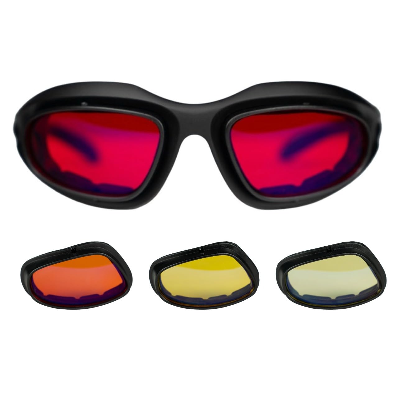 SLEEP-Ultimate Occhiali filtro luce blu con lenti intercambiabili 4 in 1, filtro luce blu e filtro luce verde, unisex