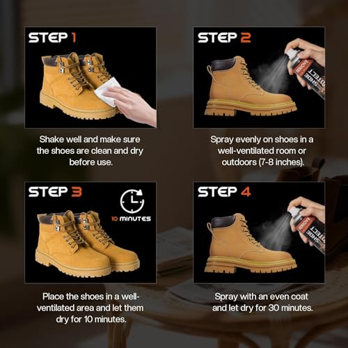 BERIOVE Protect Shoe Protector Spray - Rain & Stain Waterproof Nano Protection - Waterproofing Spray for Leather, Suede, Sneaker 6.76 OZ