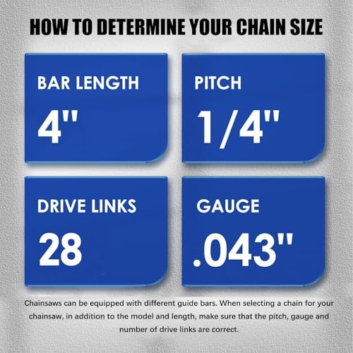 5 Pieces 4 Inch Mini Chainsaw Chain for Stihl GTA 26, 4 Inch Replacement Chains for Cordless Electric Portable Mini Chainsaw for Wood Branch Cutting (28 Drive Links) by GSSHBR - Used condition - Image 2