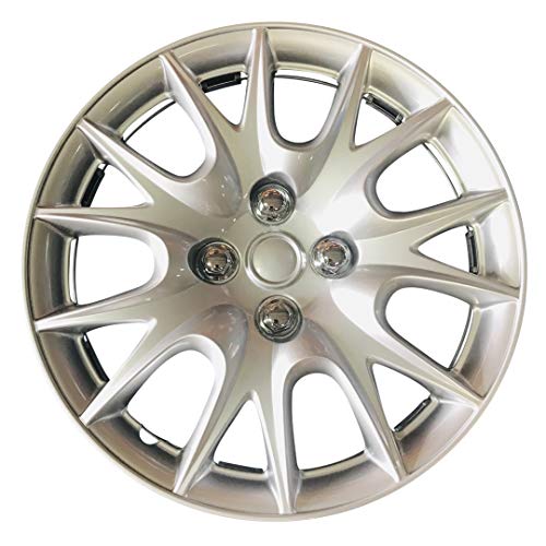 MWC Hubcaps Wheel Covers 4 Set Silver-Lacquer (13-inch)