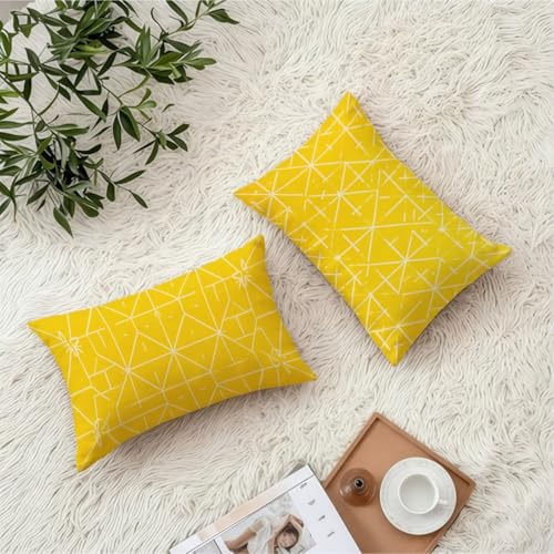 Housse coussin 50x80cm imperméable jaune pour canapé et balcon - 4