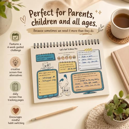 Image of 4-Week Digital Detox Diary for Kids, A5 Screen-Time Journal