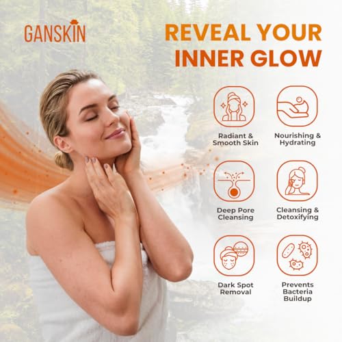 Ganskin Kojic Acid Soap for Hyperpigmentation – Skin Brightening Kojic Papaya Body Wash – Dark Spot Soap Reduces Acne, Scars, and Evens Skin Tone – Turmeric Body Wash for Brighter Glowing Face