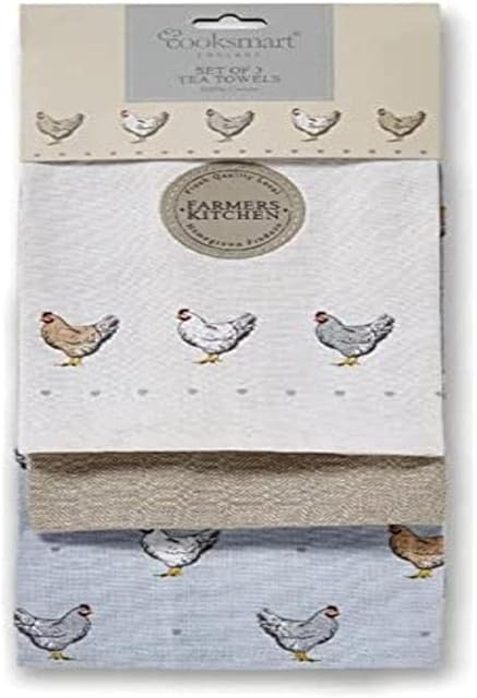 Cooksmart Farmers Kitchen Pack of 3 Tea Towels