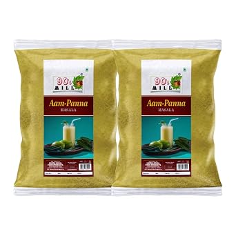 90s MILL Aam Panna Masala/Aam Jhora Masala|Indian Summer Drink|Gluten-free Unripe Green Mango Drink Sherbet|Tangy Green Mango/Kairi Panha/Aam Panna Masala Natural Fresh-480Gx2Pk