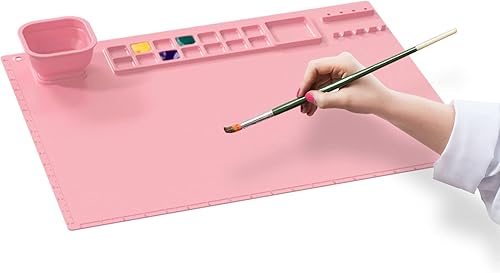 Tapete de silicona para manualidades tapete de silicona para fundición de resina tapete de silicona antiadherente con taza de limpieza plegable y 12