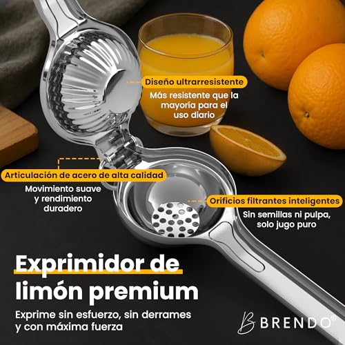 Miniatura 2 de Brendo Exprimidor De Limón Premium Exprimidor Manual Tamaño Perfecto Para Cítricos Tecnología De Exprimido 100 Máxima Frescura Y Sabor Apto Para Lavavajillas Espremedor Citrinos Ideal
