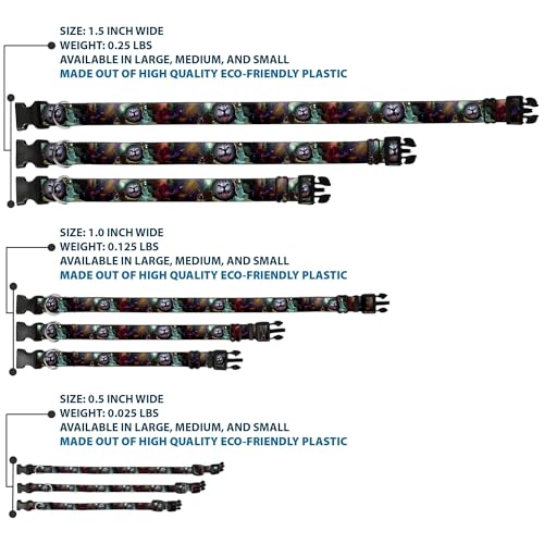 Collar de gato Buckle Down de astronauta espacial ajustable 1/2 x 9-15 4