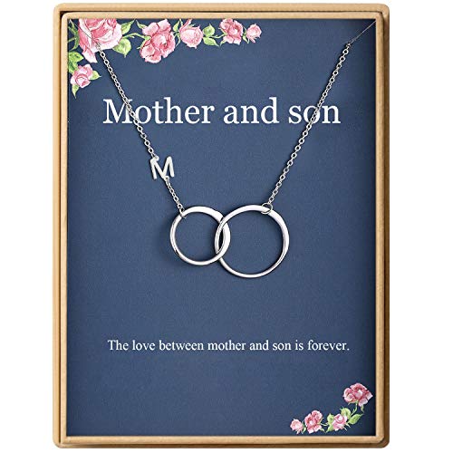 Lcherry Mother And Son Necklace Initial Two Interlocking Infinity Double