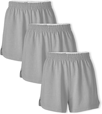 Soffe Youth Girls Authentic Cheer Shorts, Athletic Cotton Blend, 2.75 Inseam, 3 Pack