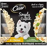 CESAR Simply Crafted Adult Wet Dog Food Meal Topper Variety Pack, Chicken and Chicken, Carrots & Gre