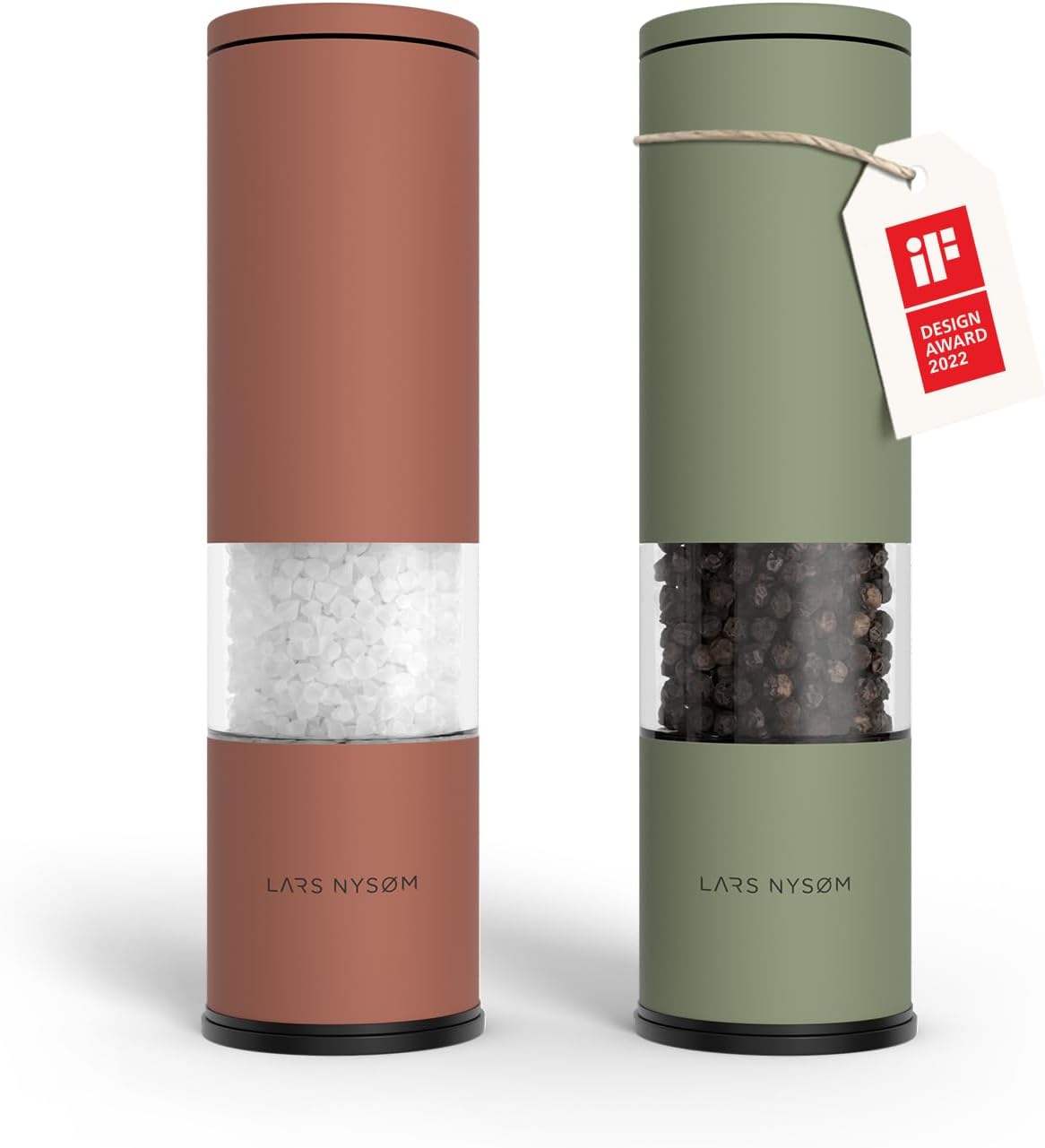 LARS NYSM Salt & Pepper Grinder Set (2 pcs) with adjustable ceramic grinder