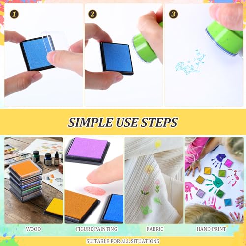 Jetec 36 Pcs Mini Ink Pads for Stamps, Rainbow Finger Washable Ink Pad for Scrapbooking, DIY Craft Project Scrapbook Supplies for Adults (Classic)