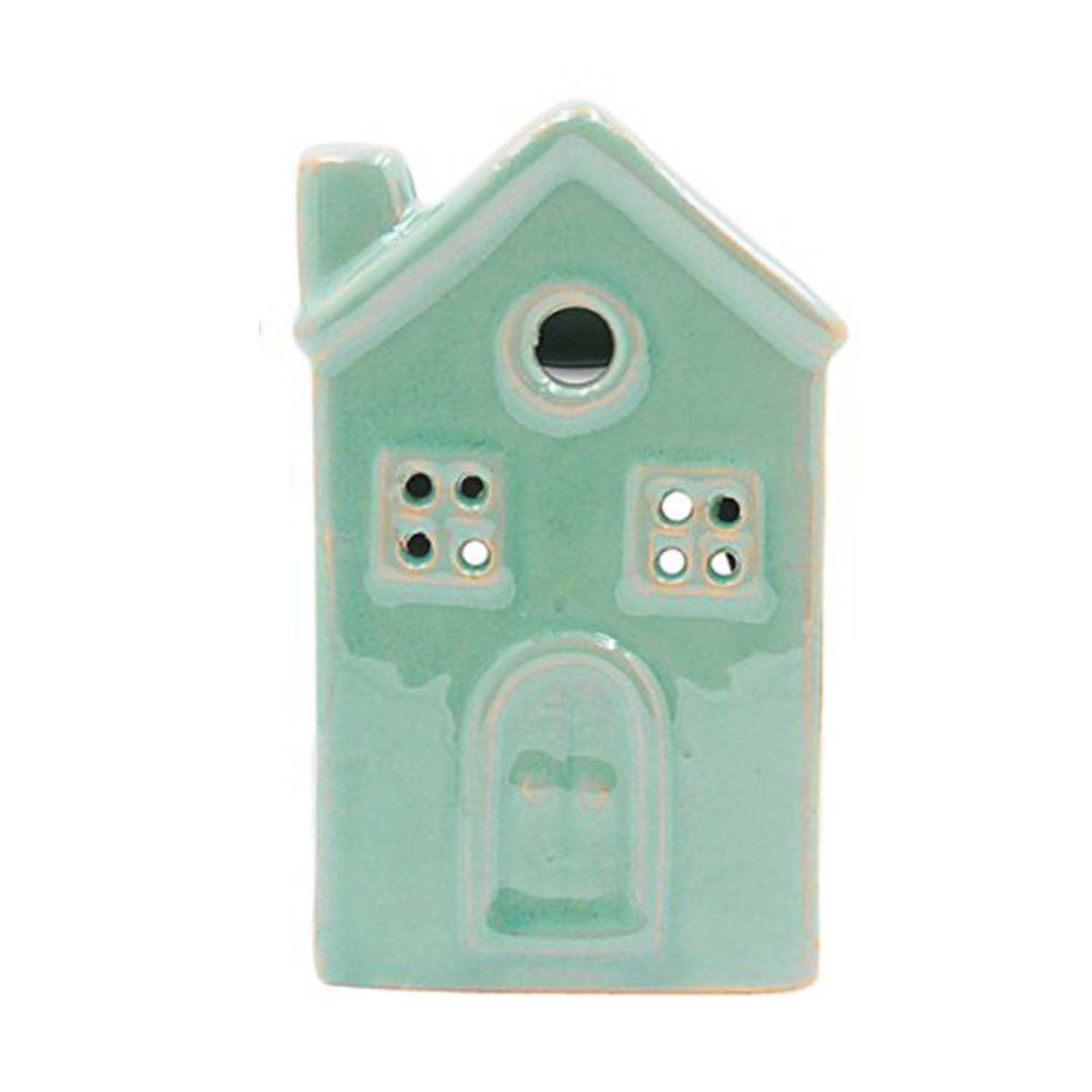 UNIQUE HOME LIVING Ceramic Oil Burner Aroma Diffuser Essential Oil Burner with Tealight Holder, House Aromatherapy Wax Melt Warmer for Spa, Home Fragrance, Office, Bedroom, Relaxation Spaces, Green