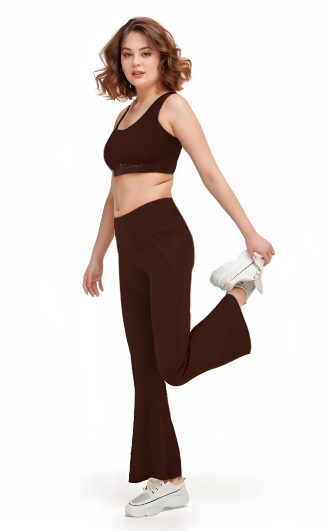 Women Flare Pants High Waist Stretchable Workout Leggings with Pockets – Ideal for Yoga, Dance & Active Wear-image-45