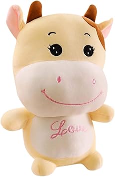 Amazon 牛 ぬいぐるみ かわいい おもちゃ 子供 女の子 プレゼント 彼女へ 彼氏 お誕生日 結婚祝い 抱き枕 柔らかい ギフト 贈り物 撮影小物 縫いぐるみ 55 イエロー ぬいぐるみ おもちゃ
