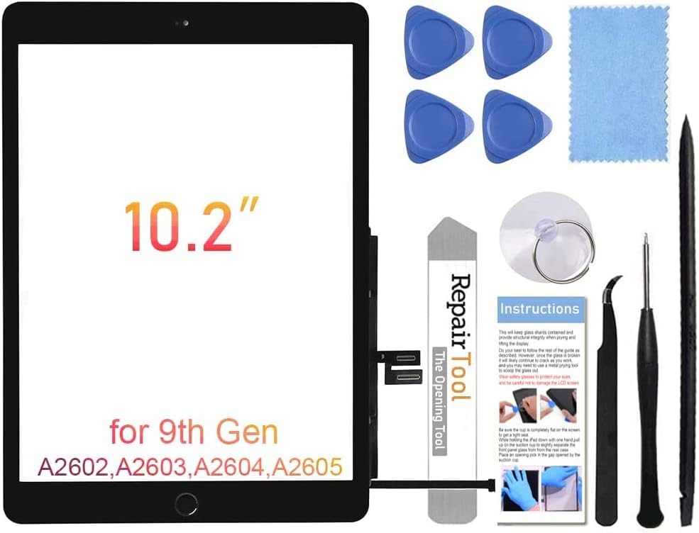 Fixerman for ipad 9th Generation Screen Replacement (A2602 A2603 A2604 A2605) ipad 9 Touch Screen Replacement Digitizer 10.2 Inch(2021 Released),with Home Button+Pre-Installed+Repair Tools
