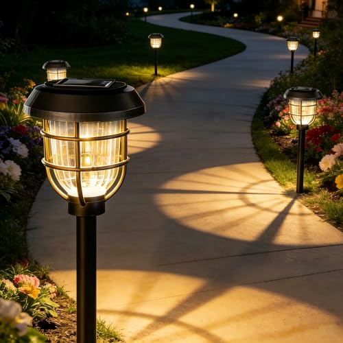 Solar-Pathway-Lights-Outdoor-8-Pack-Dusk-to-Dawn-IP65-Waterproof Solar Pathway Lights Outdoor 8 Pack, Dusk to Dawn, IP65 Waterproof - Image 1