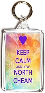 Keep Calm and Love North Cheam - Double Sided Large Keyring