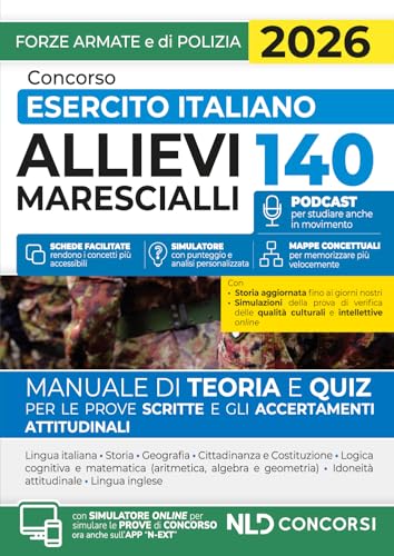 Concorso 140 allievi marescialli esercito italiano. Manuale di teoria e quiz 2026. Nuova ediz. Con espansione online