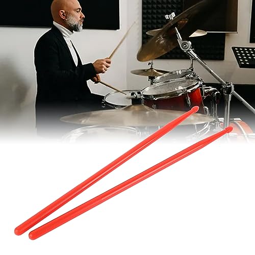 Juego de baquetas para batería, con punta de nailon, tacto cómodo, 2 piezas, para práctica de instrumentos de percusión (rojo), accesorios para percusión miniatura 5