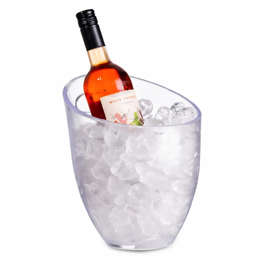 bar@drinkstuff Frosted Ice Bucket 3 Litre - Plastic Frosted Wine and Champagne Chiller