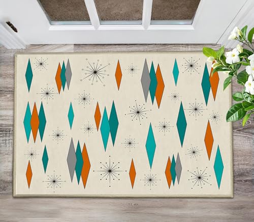 Mid Century Modern Small Entryway Rug Carpet 2'x'3 Non Slip