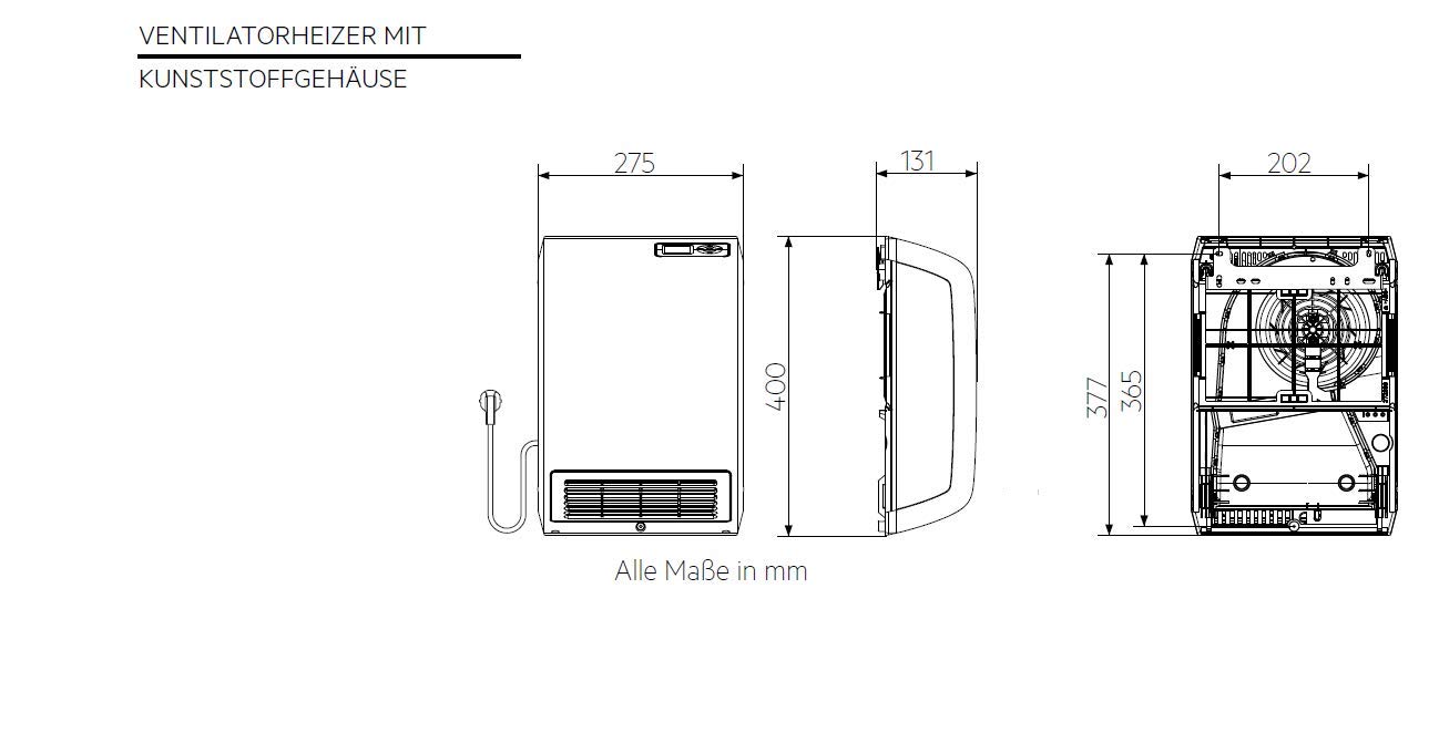 AEG VH 213 Keramik Heizlüfter 2000 W 25 m² LCD Display Wochenzeitschaltuhr TÜV geprüft
