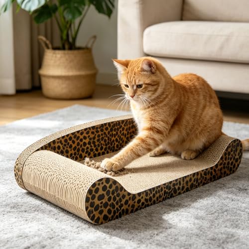 Tapis à gratter ondulé durable pour chat, griffoir réversible double face - 6