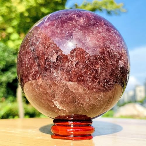 Sphère en quartz fraise de 1,4 kg, cadeau idéal pour passionné de minéraux