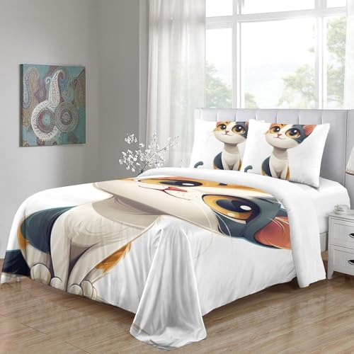 Parure de couette chat persan 3D ensemble de literie microfibre 220x240