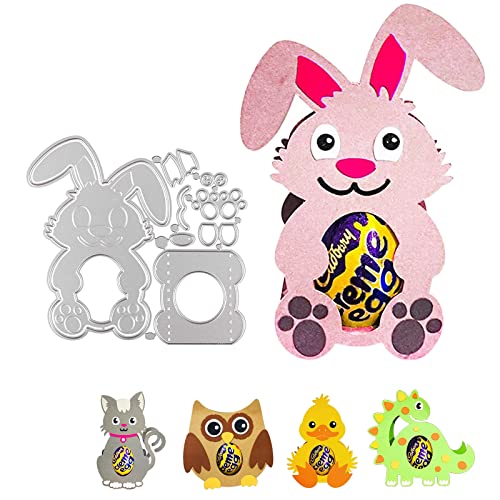 Bymivofun 3D Troqueles de Corte Pascua, Troqueles de Corte de Huevos Conejo, Juego de Plantillas de Punzonado de Pascua, para Álbumes de Recortes, Papel Fotográfico, Tarjetas, Grabado Artesanal