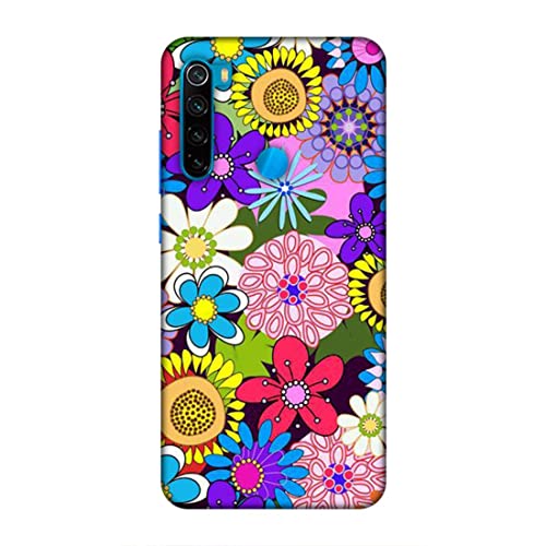 Image of Printed Mobile Back Hard Case Cover for Xiaomi Redmi Note 8 | Multi Flower, Colourful Flower, A-2182