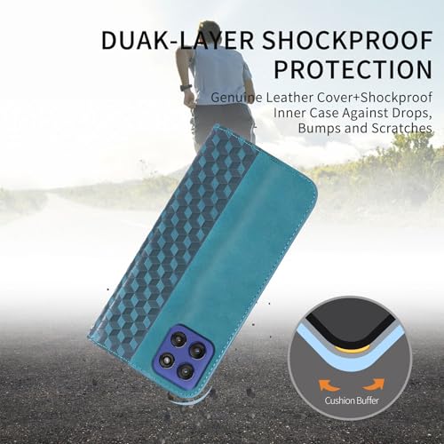 Image of Wallet Case for Motorola Moto G 5G 2025 6.6 inch - PU Leather Flip Cover with Card Holder Slots, Strong Magnetic Folio Kickstand Phone Case, Green