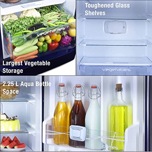 Image of Godrej 210 L 5 Star Inverter, Jumbo Vegetable Tray Direct Cool Single Door Refrigerator Appliance With Base Drawer(2023 Model, RD EDGEPRO 225E 53 TDI MN BL, Marine Blue)