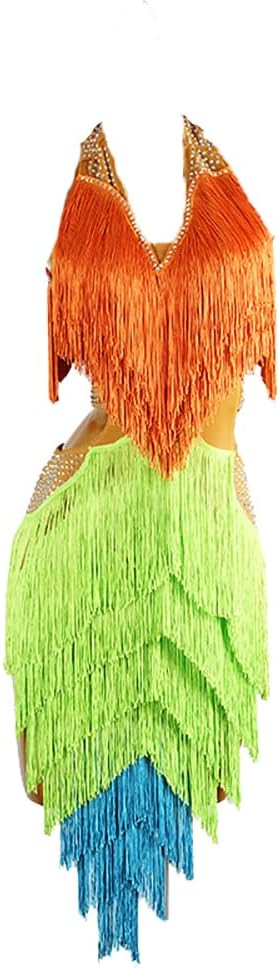 Latin Dance Dress for Women Ballroom Salsa Samba Chacha FeTher Costume Sexy Slanted HemLatin Competition Dress