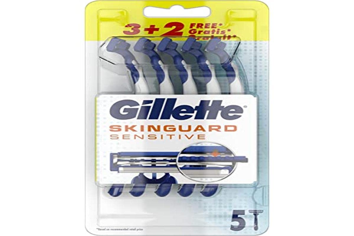 Gillette Skinguard Sensitive Jednorazowa Maszynka do Golenia, 5 Sztuk