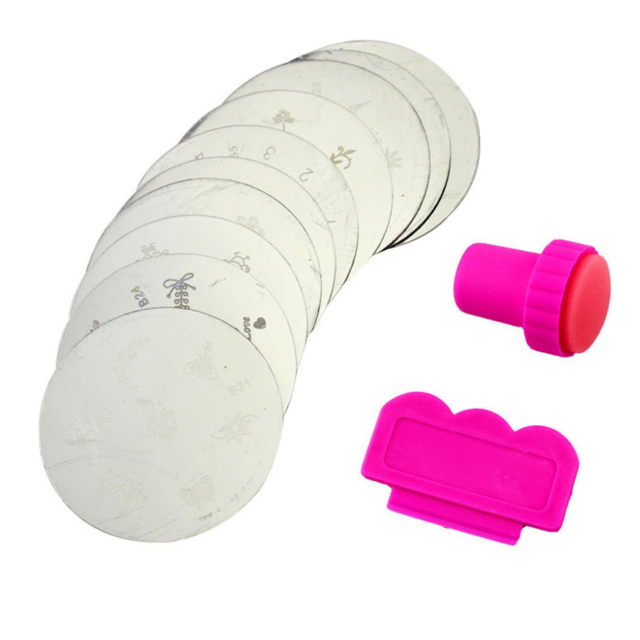 Mipcase 30pezzi Piastre Per Stamping Unghie Kit Completo Per Nail Art Con Stamper e Raschietto Design Unici Per Manicure Fai Te Compatte e Materiali Di Qualità