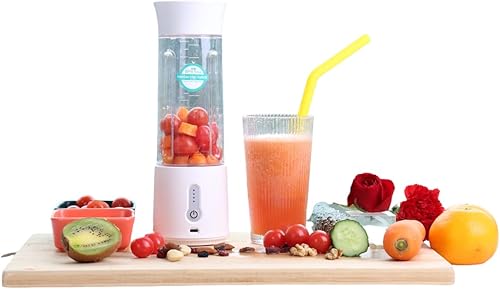 Miniatura 2 de Generic Licuadora portátil, 16.9 fl oz, 17 onzas, color blanco, USB recargable, ideal para viajes, gimnasio, escuela, oficina, playa, cubierta