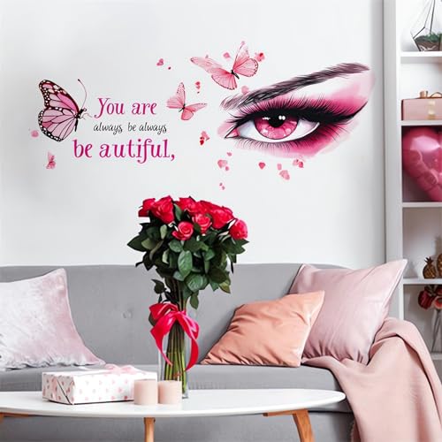 Vinilo decorativo mariposa ojos rosa sacinora miniatura 4