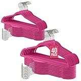 COM-FORT HOUSE- Perchas Terciopelo Antideslizantes- Pack 40 Unidades- Color...