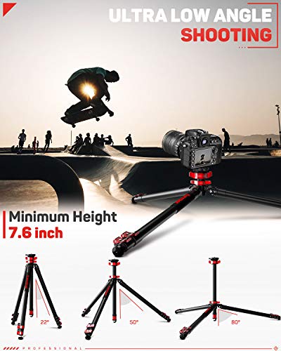 Ifootage 65" Aluminum Camera Tripod, Professional Video Tripod 3 Sections With Centre Pole, Compatible With Canon, Nikon, Sony Dslr Camcorder Video Photography, Max Load 13.2 Lbs - Ta6S #TOP1
