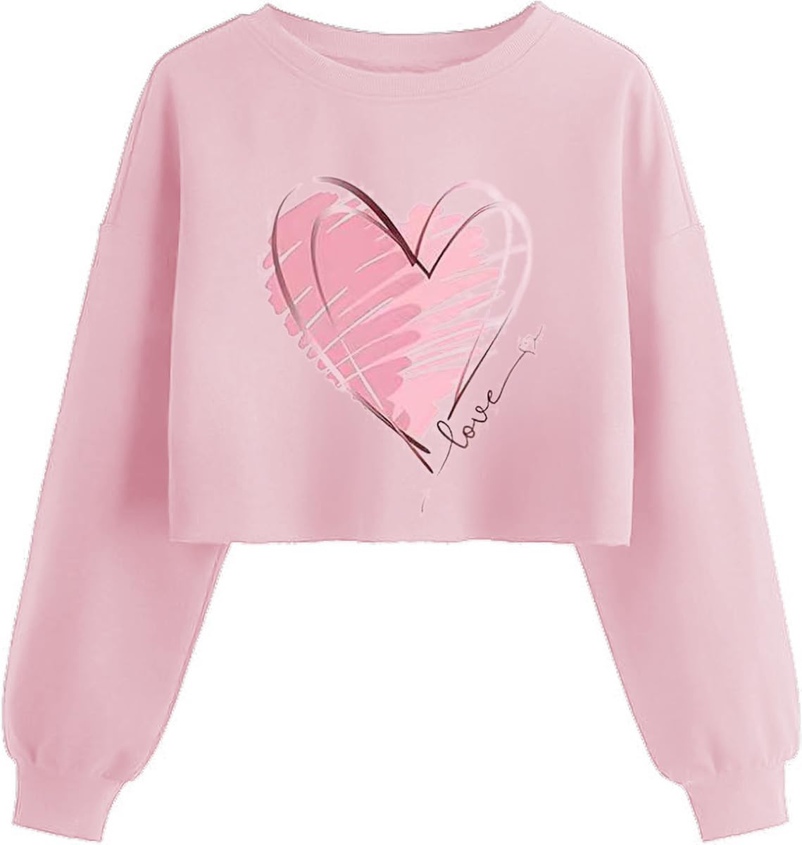 Valentine's Crop Sweatshirt Women Funny Lover Heart Graphic Lantern Long Sleeve Shirt Casual Couple Matching Pullover-picture-35