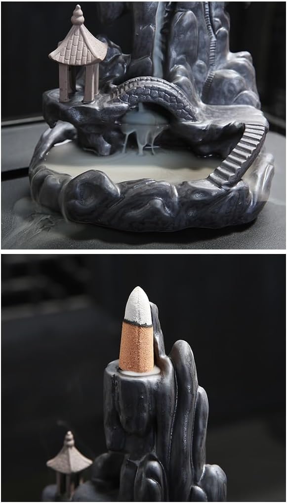 Incense Burner,Incense Stick Holder,Ceramic Backflow Incense Burner Sandalwood Agarwood Burner Living Room Creative Decoration Incense Holder Incense Burner