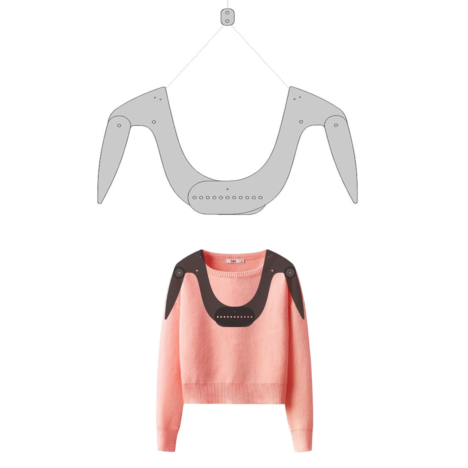 Mannequin Hanger, Acrylic Transparent Adjustable Women's Mannequin Hanger Tops Pants Photography 28-42cm(Tops)