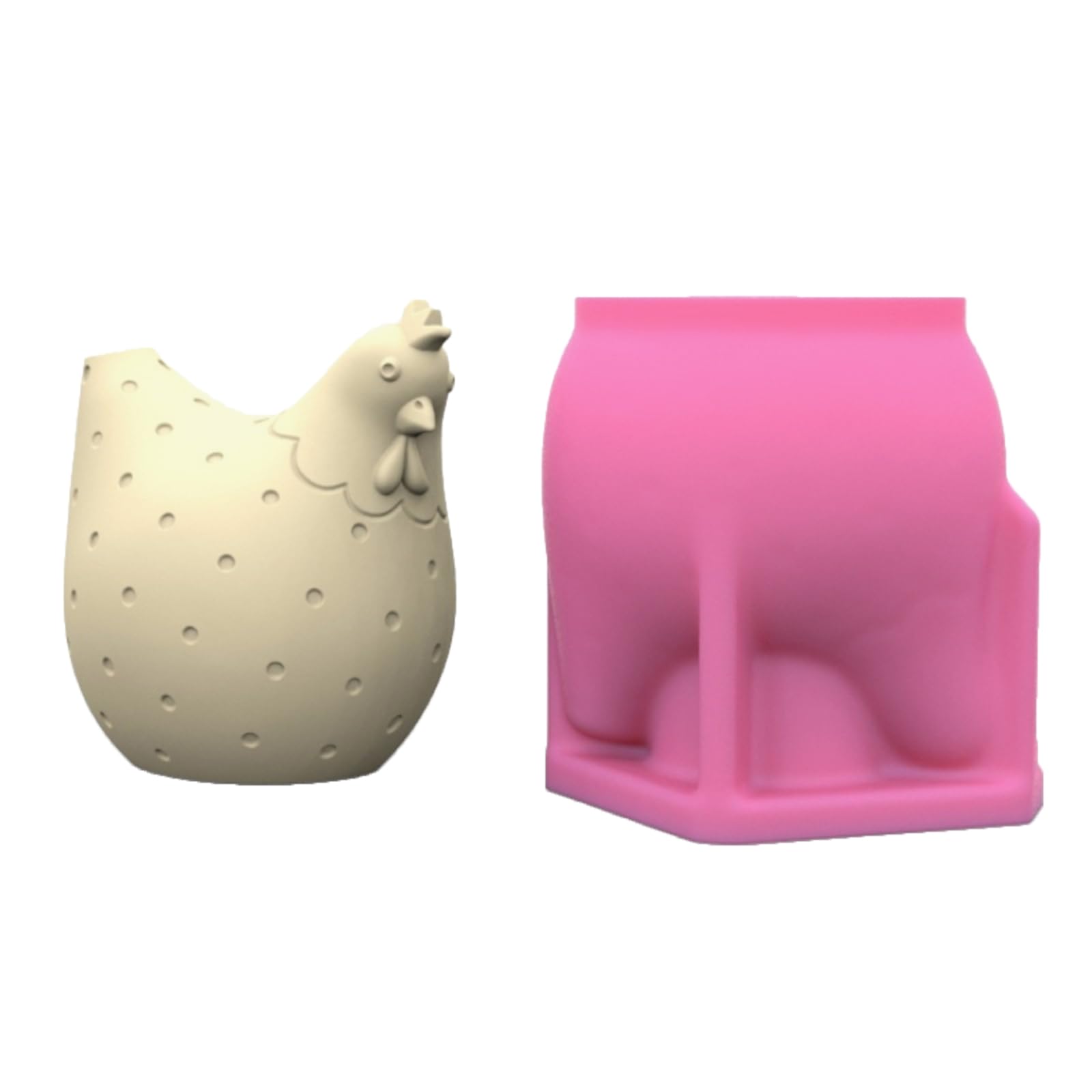 NEWFT Versatile Silicone Hen Mold for Feathered Figurines Flexible Chicken Mold for Craft Enthusiasts