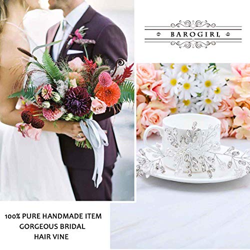 Unsutuo Crystal Hair Piece Wedding Hair Vine Silver Rhinestone Headpiece Bridal Headbands For Women #TOP2