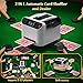 Automatic Card Shuffler and Dealer 2-in-1, 2-12 Players Card Dealer with Wireless Remote, 360°/180° Rotating 2 Decks Card Shuffler for UNO, Poker, Texas Hold'em, Monopoly, Blackjack, Maverick Cards