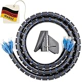 Kabelschlauch Set 2 x 2 m – Selbstschließend, Ø 16 mm & 22 mm – Flexibler Kabelkanal in Schwarz mit 1 Drahtführungsclip – Kabelschutz & Kabelmanagement für TV & Computer